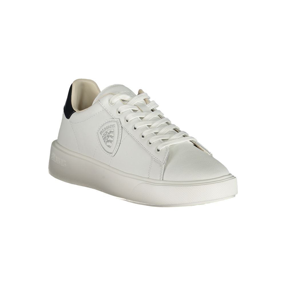 Blauer White Polyester Sneaker
