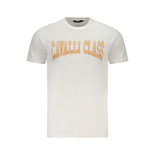 Cavalli Class White Cotton Men T-Shirt