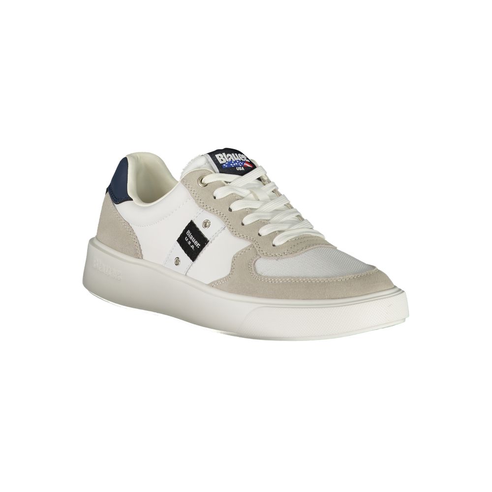 Blauer White Polyester Sneaker