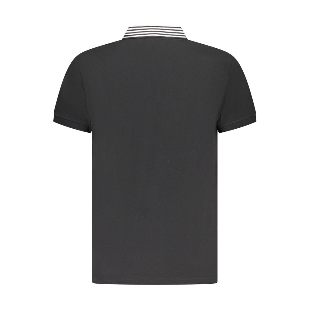 Cavalli Class Black Cotton Polo Shirt