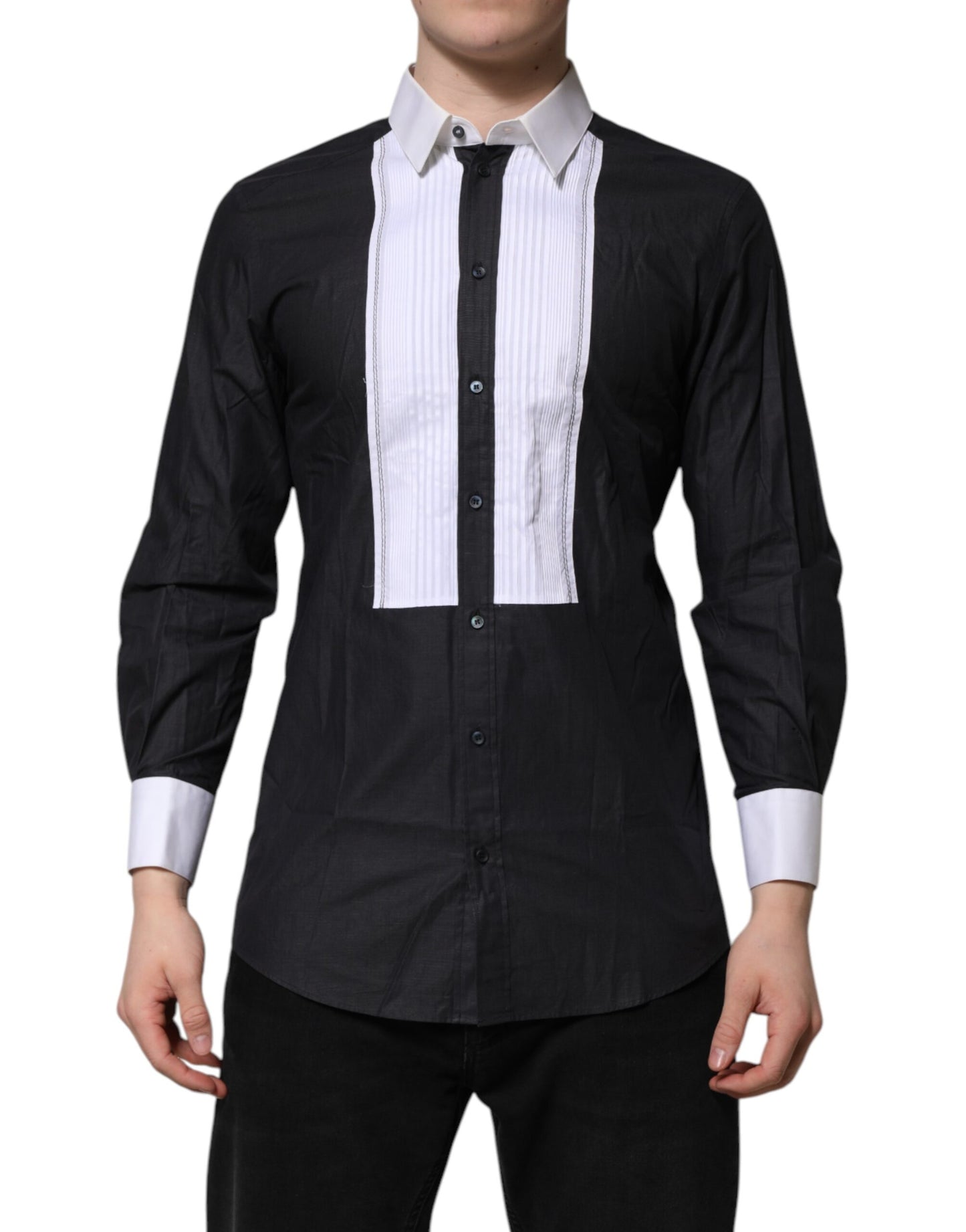 Black White GOLD Long Sleeves Formal Shirt