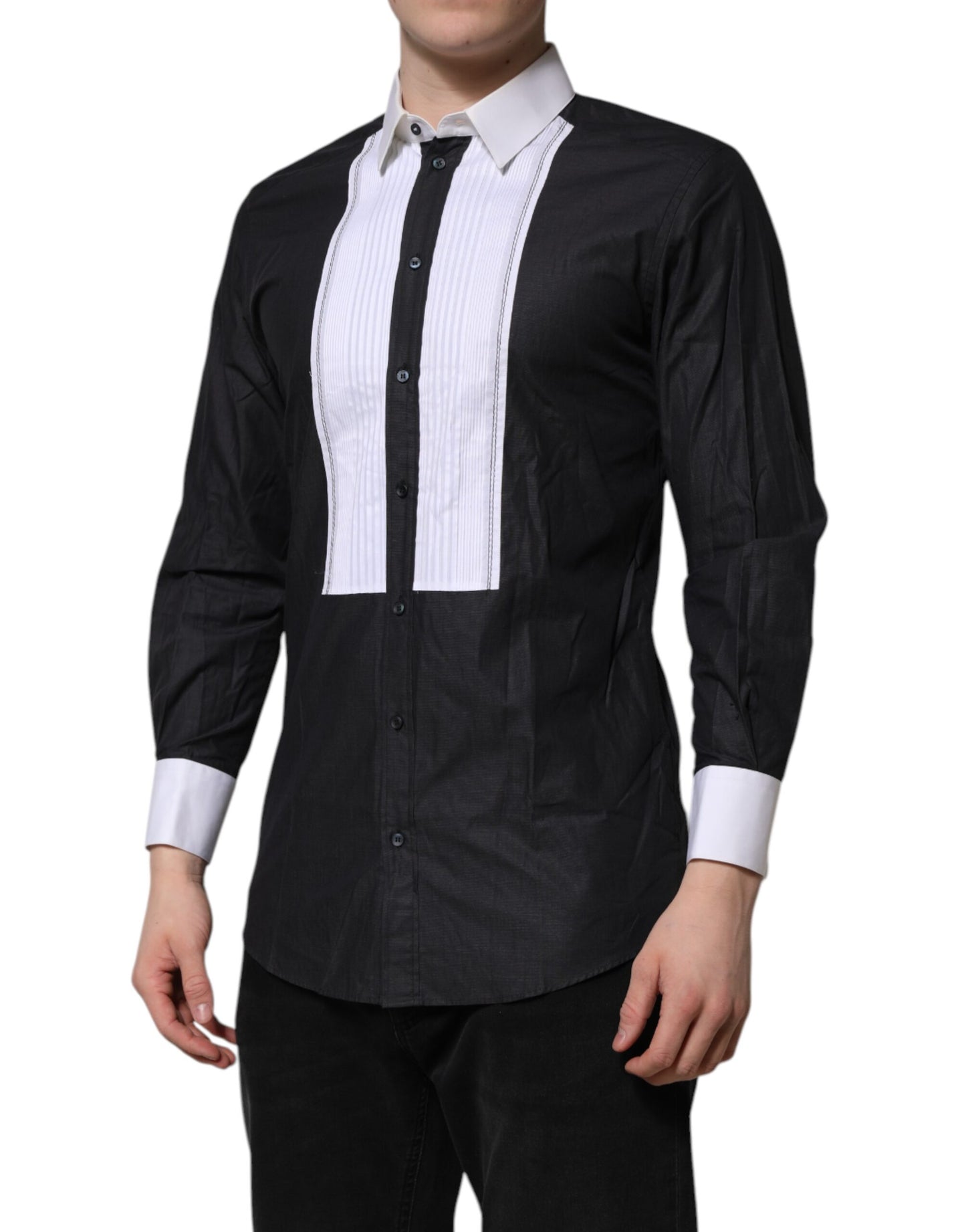 Black White GOLD Long Sleeves Formal Shirt