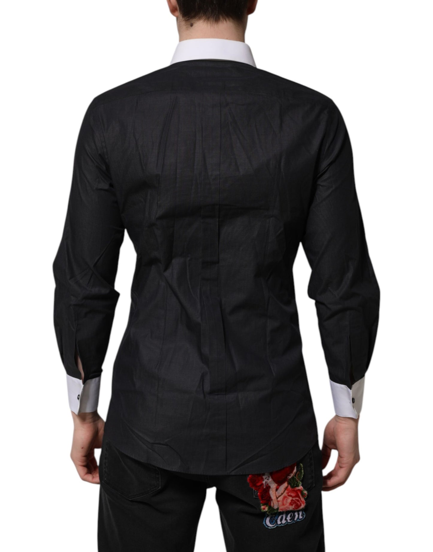 Black White GOLD Long Sleeves Formal Shirt