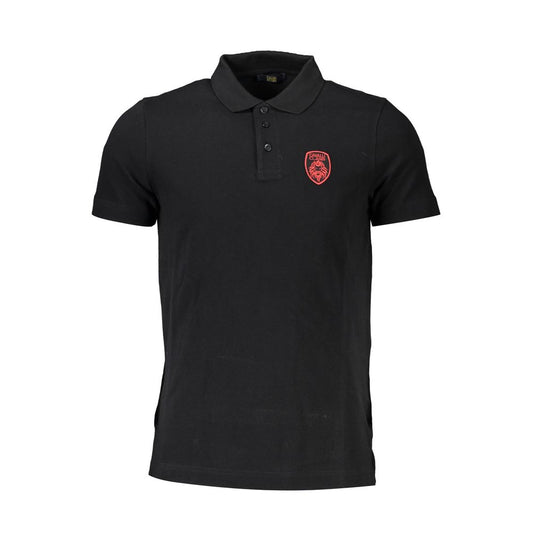 Cavalli Class Black Cotton Polo Shirt