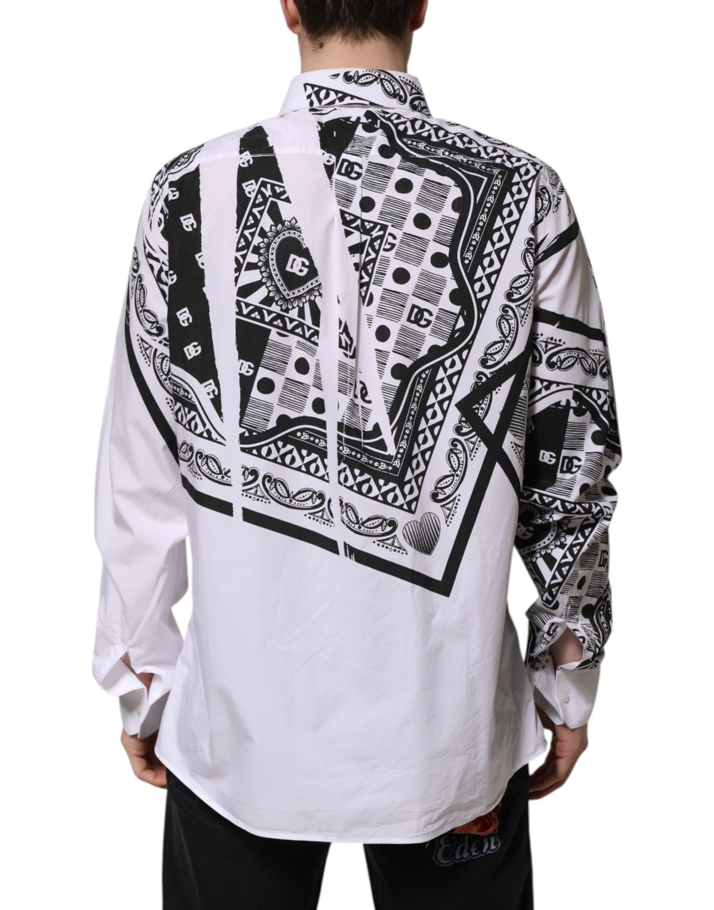 White Bandana Print MARTINI Dress Shirt