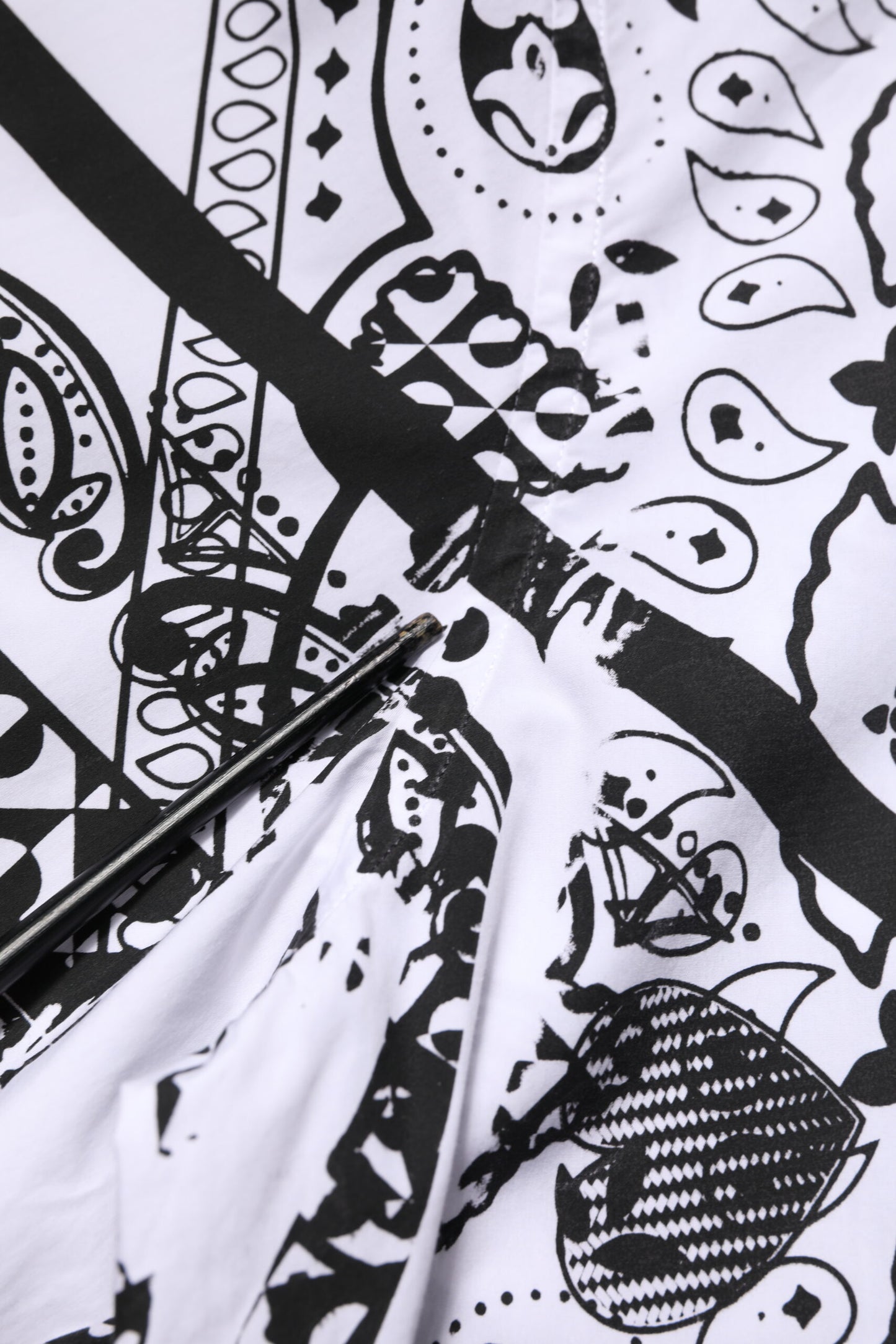 White Bandana Print MARTINI Dress Shirt