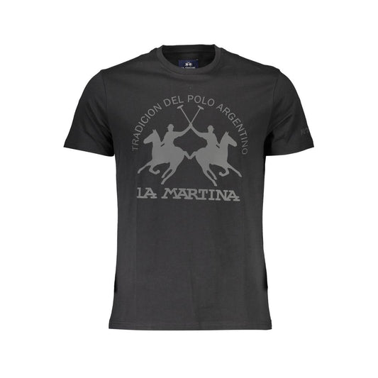 La Martina Black Cotton T-Shirt