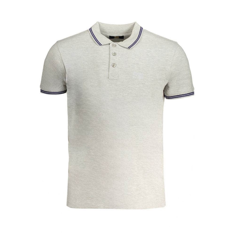 Cavalli Class Brown Cotton Men Polo Shirt