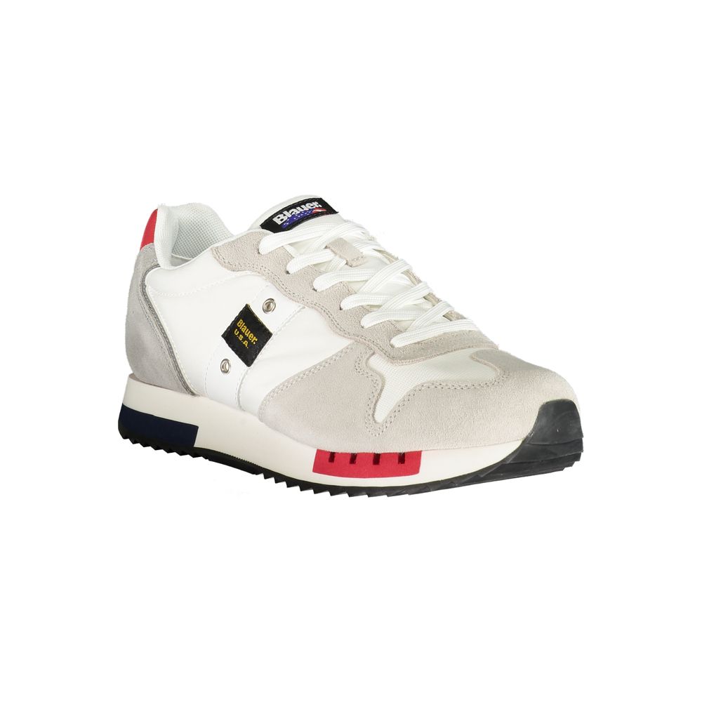 Blauer White Polyester Sneaker