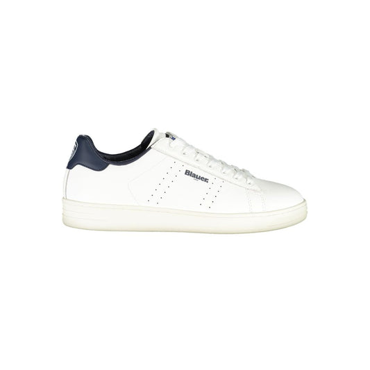 Blauer White Polyester Sneaker