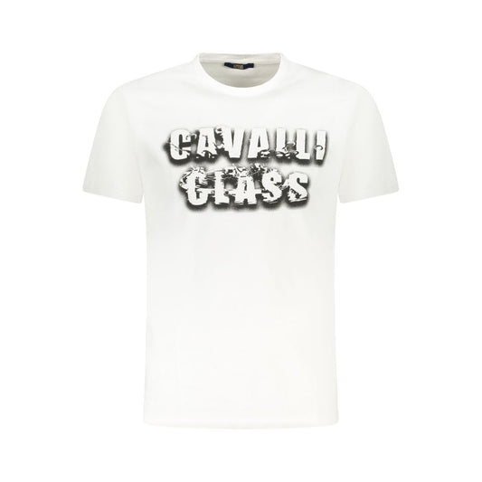 Cavalli Class White Cotton Men T-Shirt