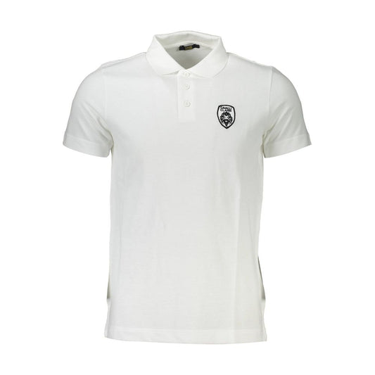 Cavalli Class White Cotton Men Polo Shirt