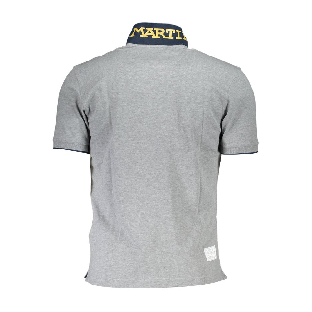 La Martina Gray Cotton Polo Shirt