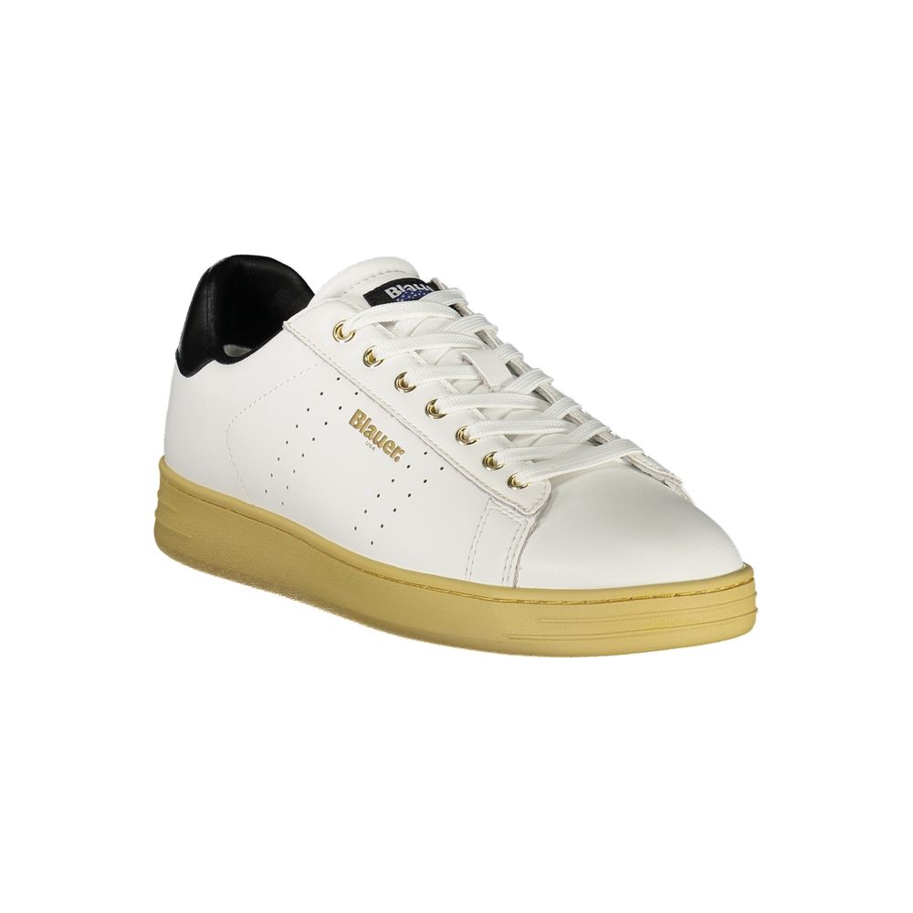 Blauer White Polyester Sneaker