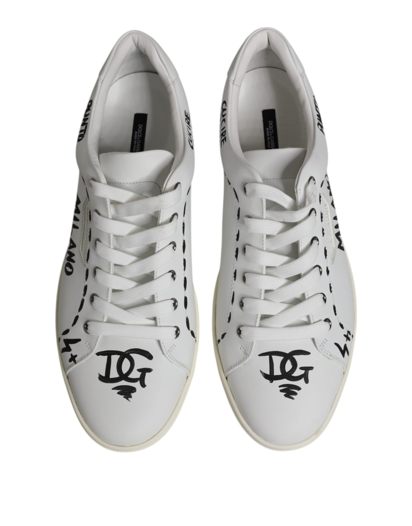 Dolce & Gabbana White London Calf Leather Men Sneakers Shoes