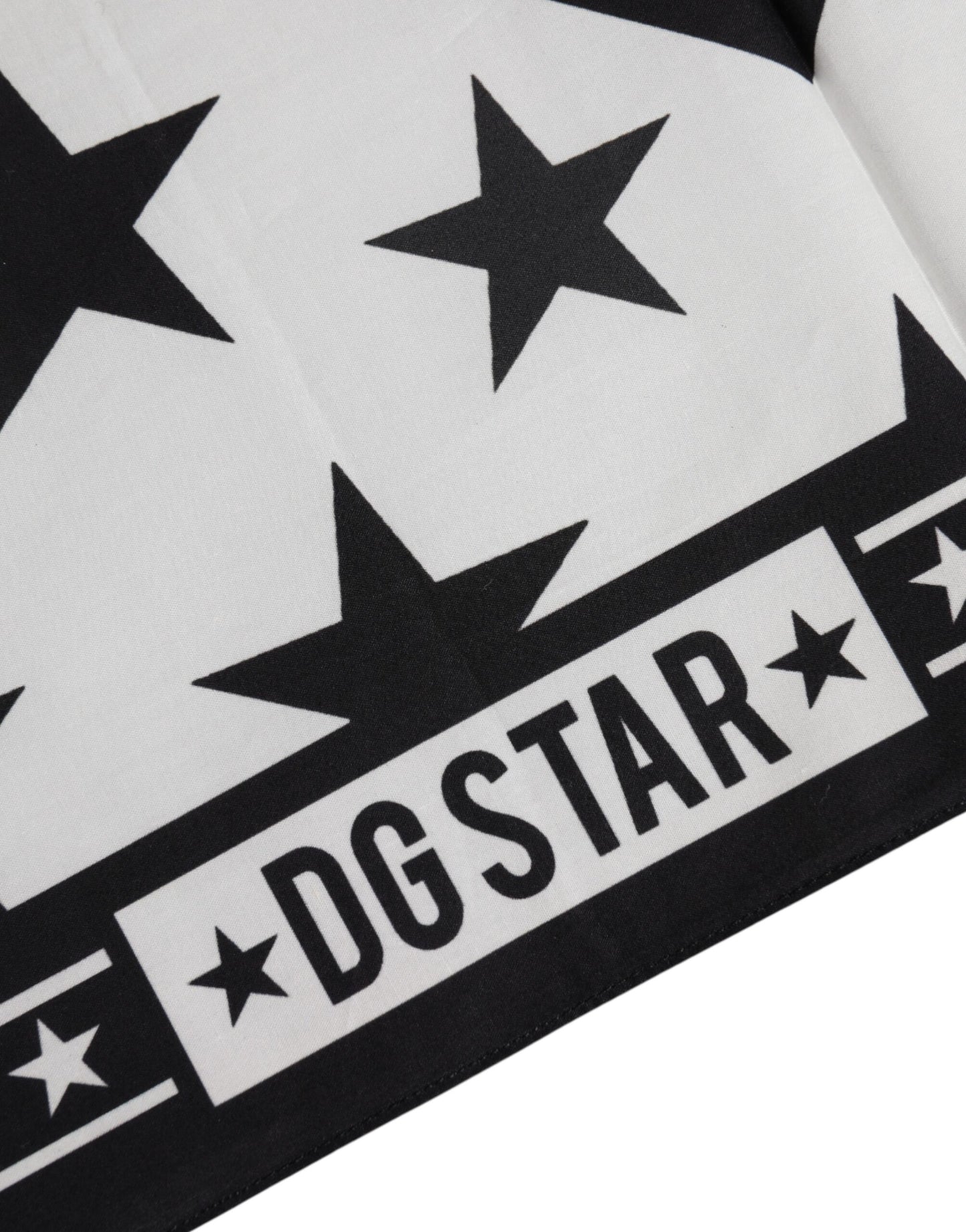 Black White Crown Cotton Square Foulard Scarf