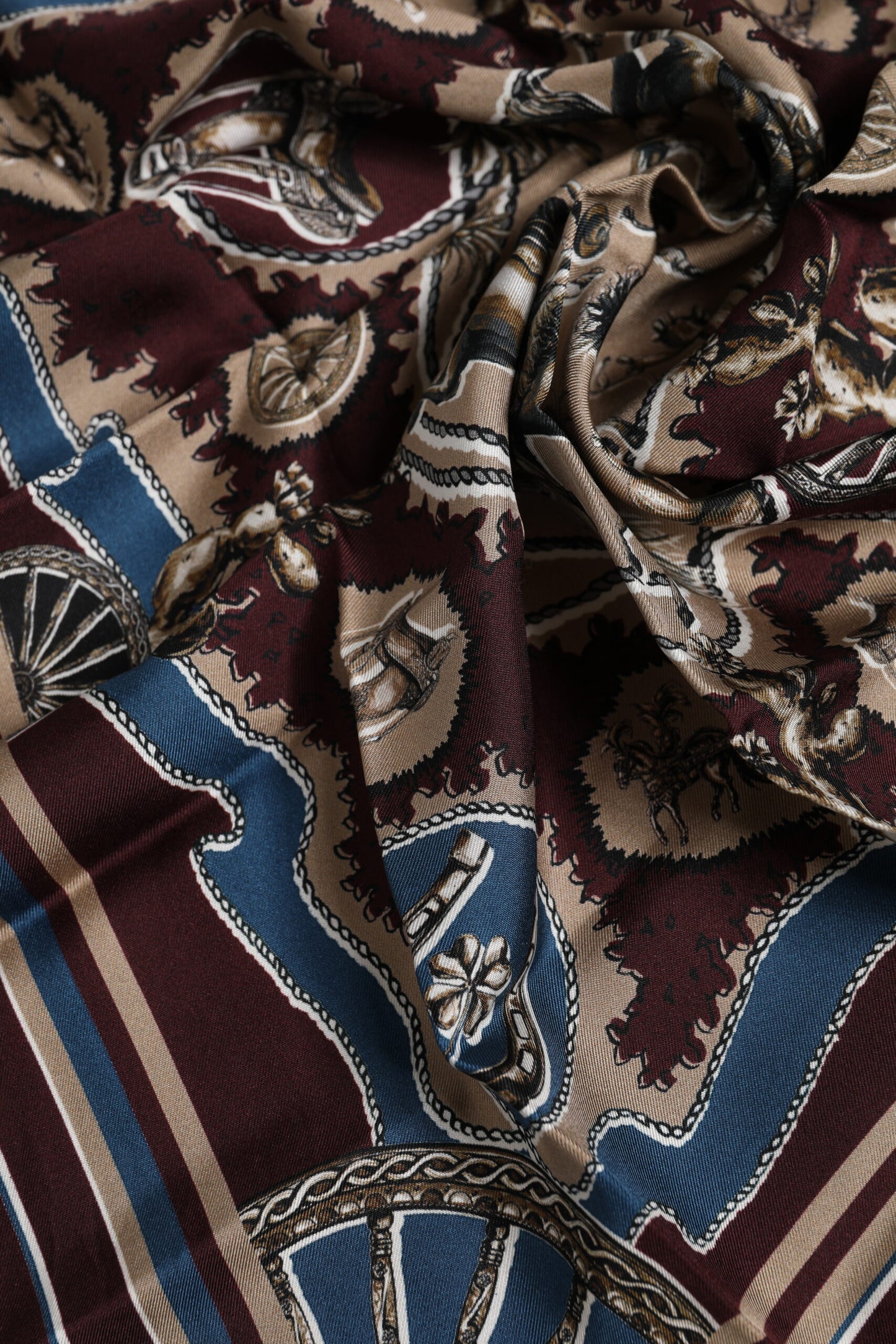 Multicolor Printed Silk Square Foulard Scarf