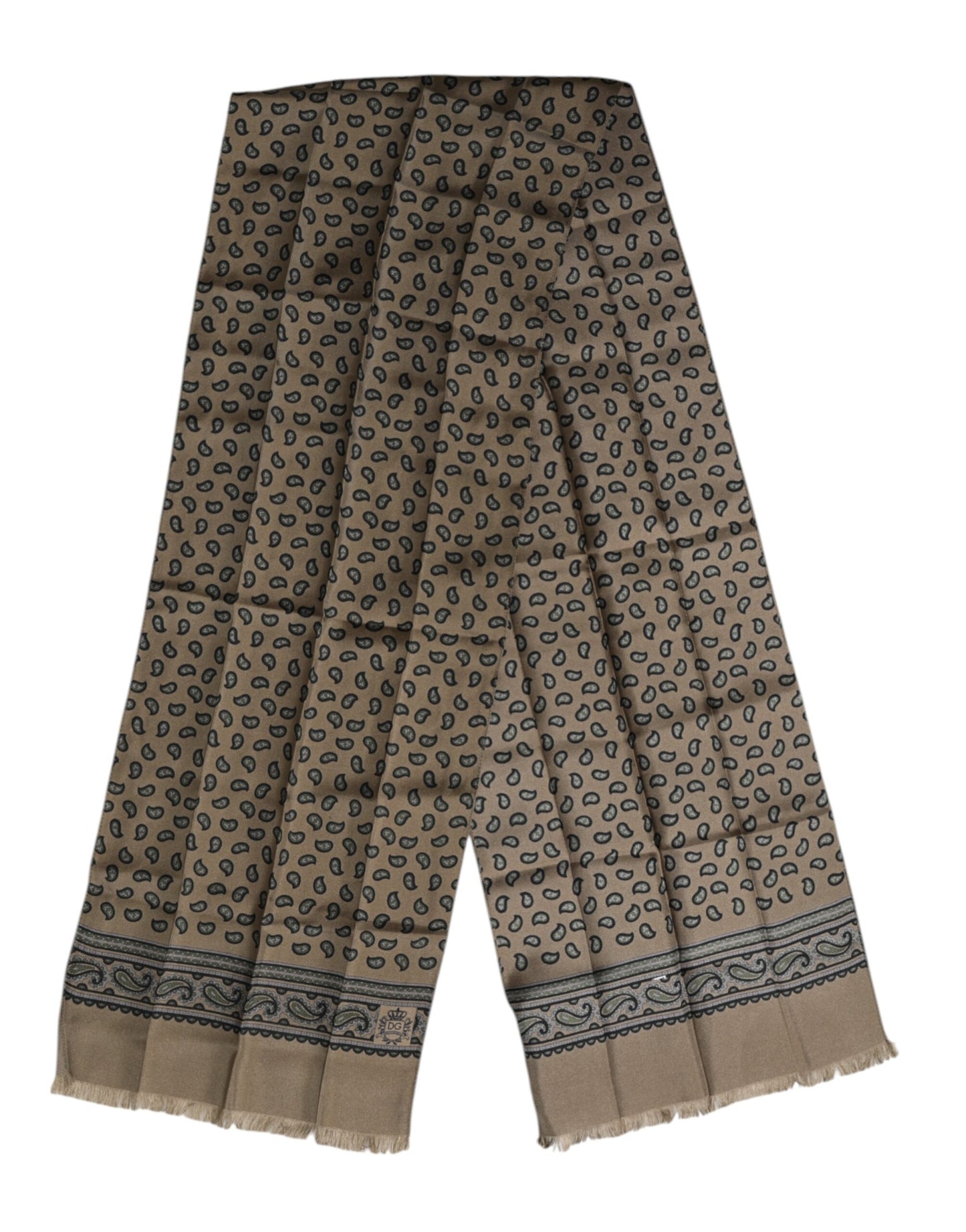 Dolce & Gabbana Brown Printed Neck Warmer Men Foulard Scarf