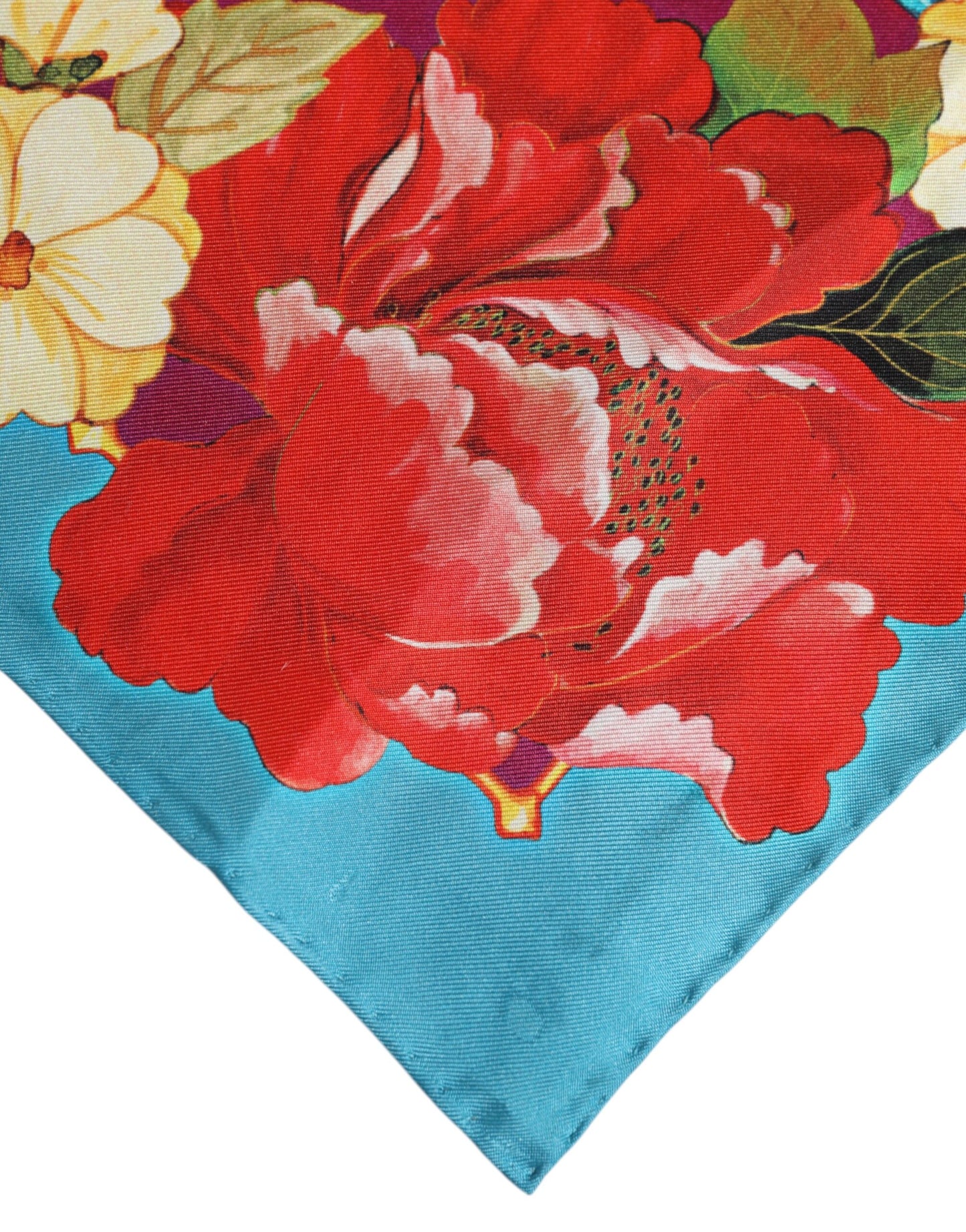 Multicolor Floral Print Square Foulard Scarf