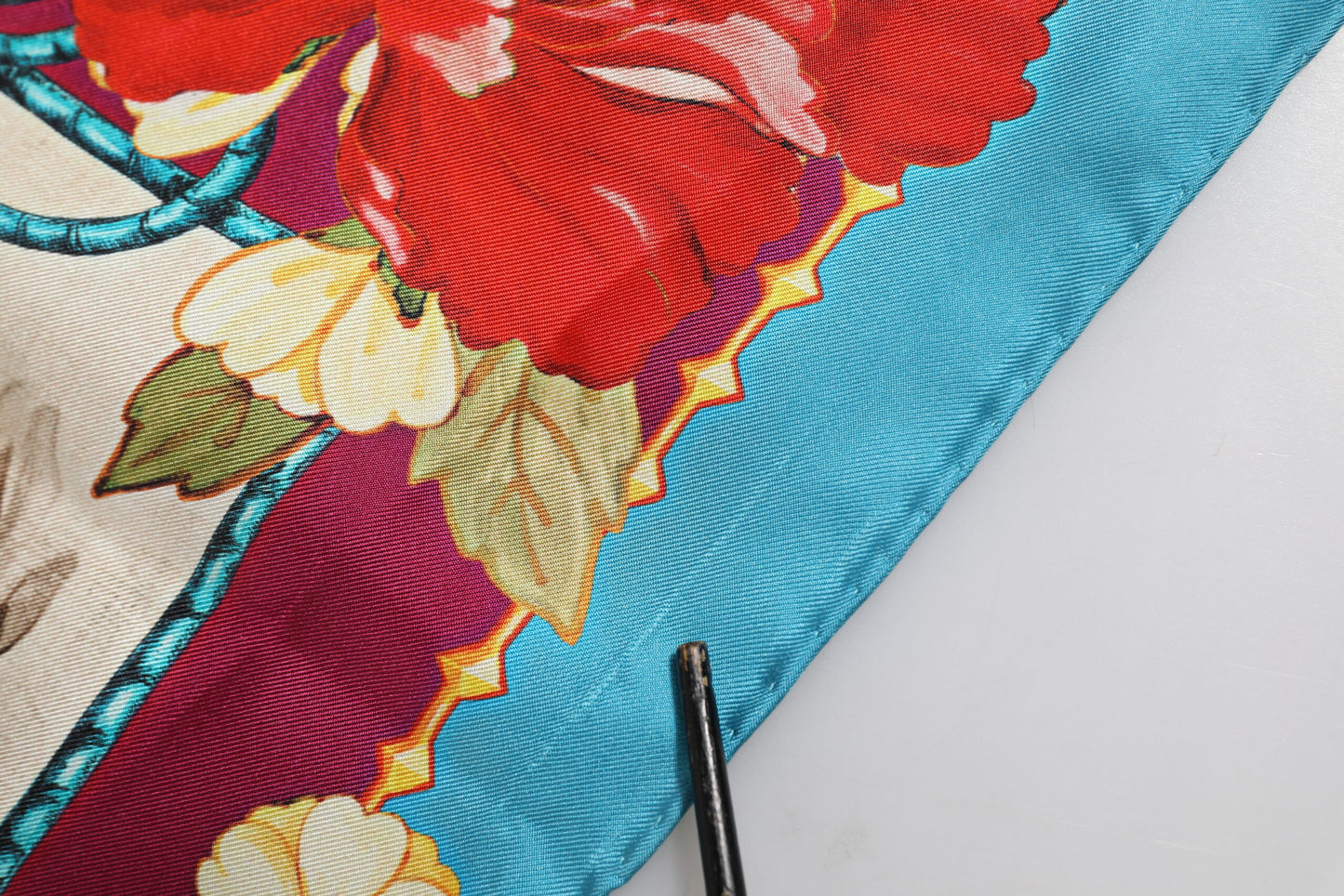 Multicolor Floral Print Square Foulard Scarf