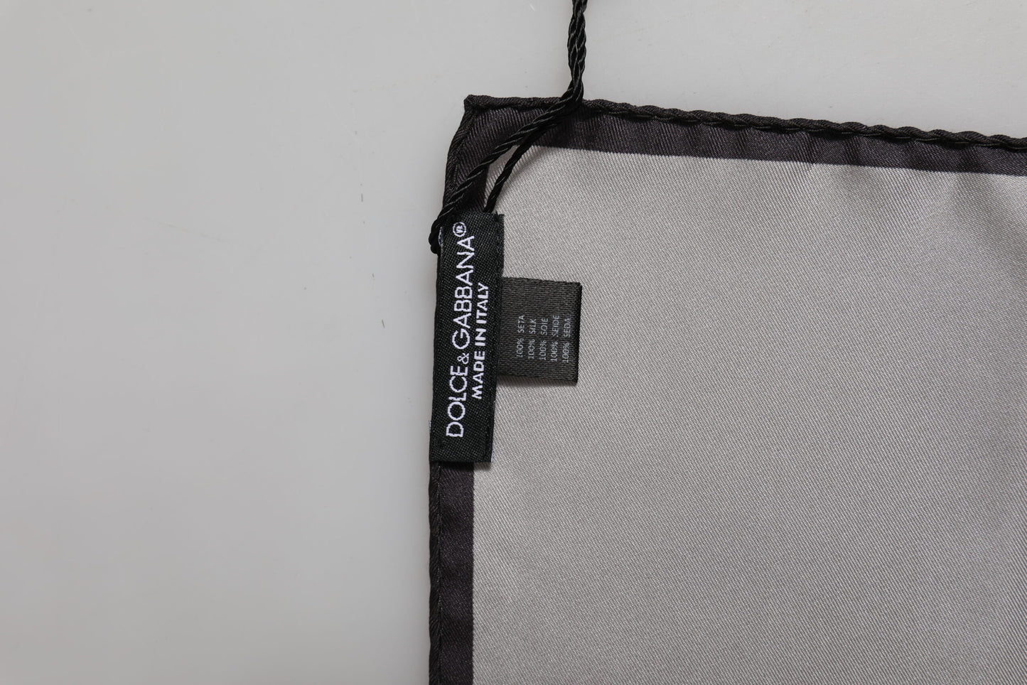 Dolce & Gabbana Gray DG Crown Silk Square Men Foulard Scarf