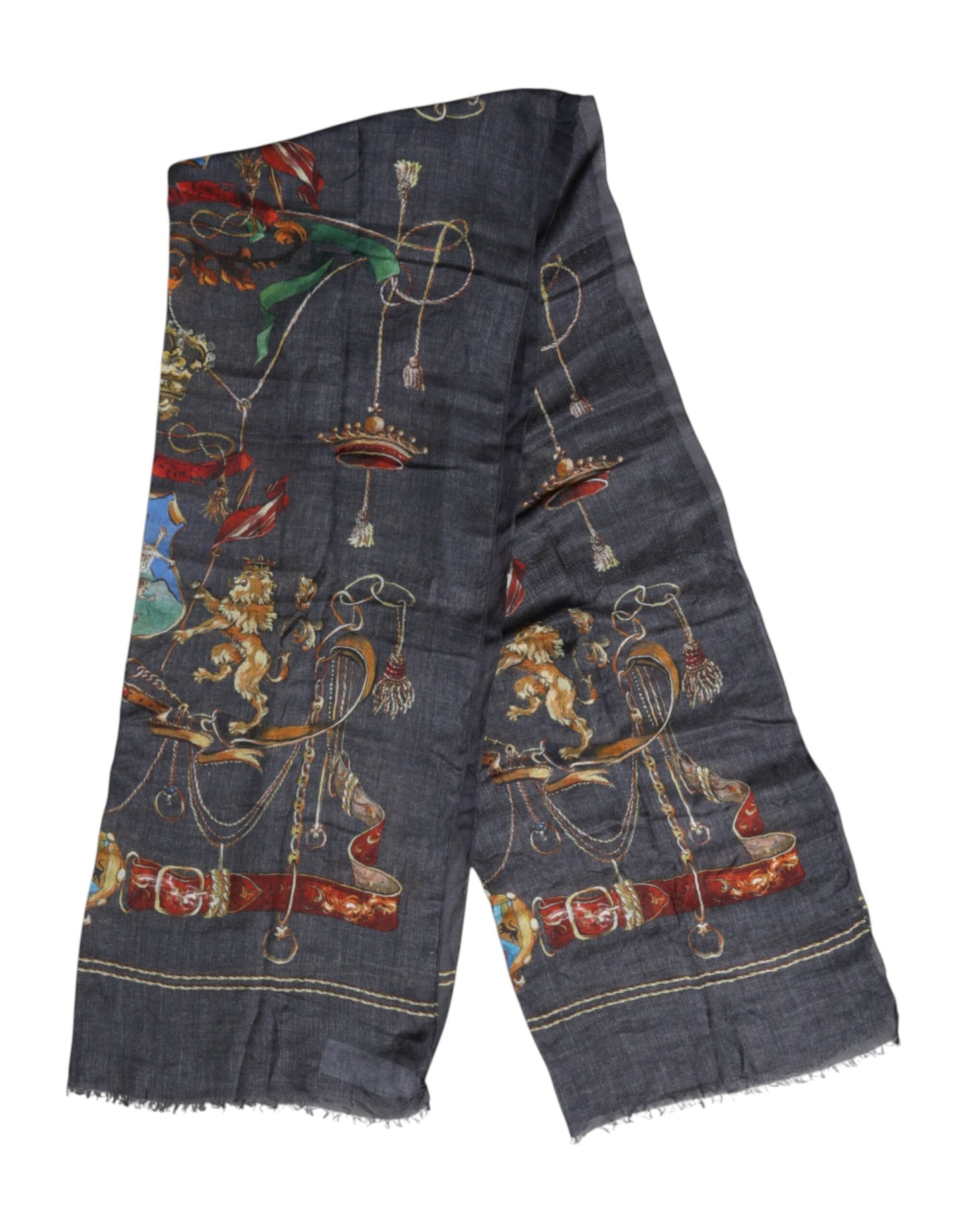 Gray Graphic Print Warmer Wrap Shawl Scarf