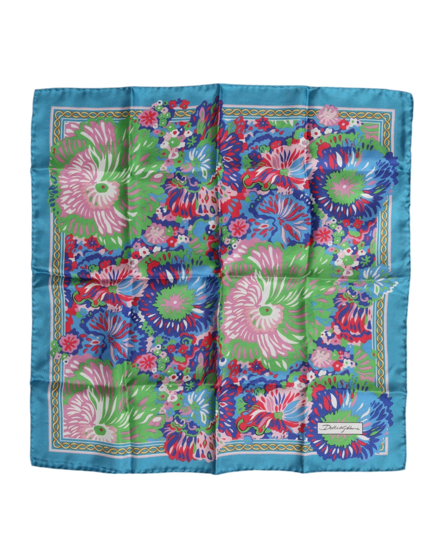 Multicolor Floral Print Square Foulard Scarf