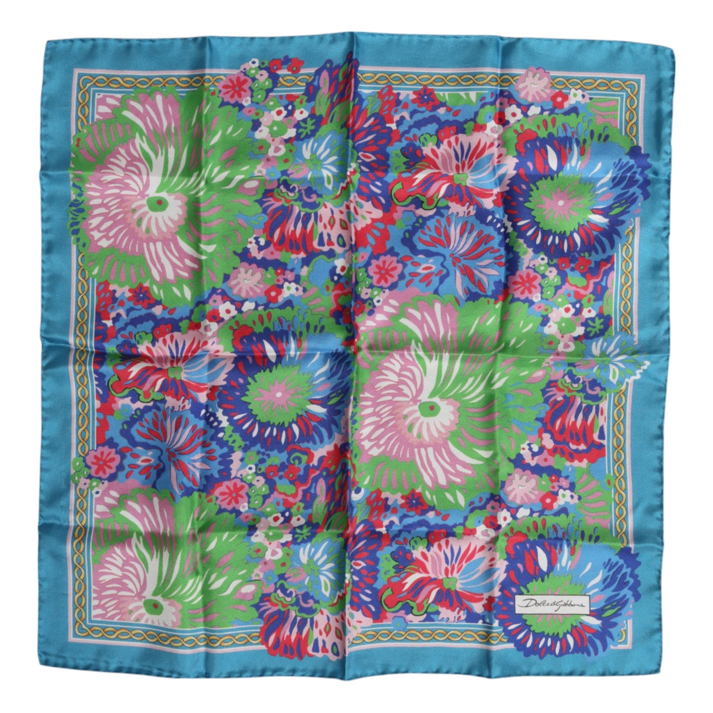 Multicolor Floral Print Square Foulard Scarf