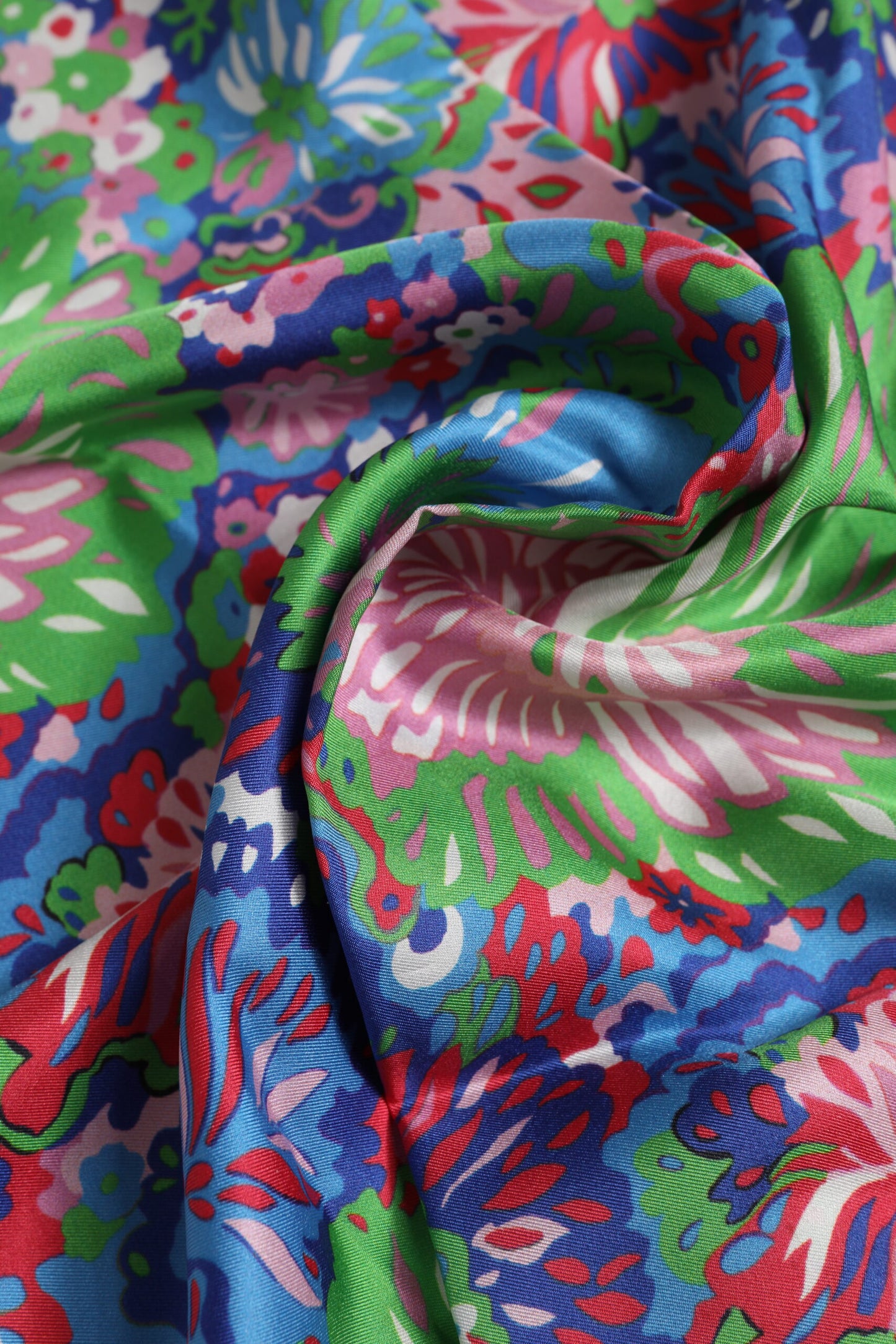 Multicolor Floral Print Square Foulard Scarf