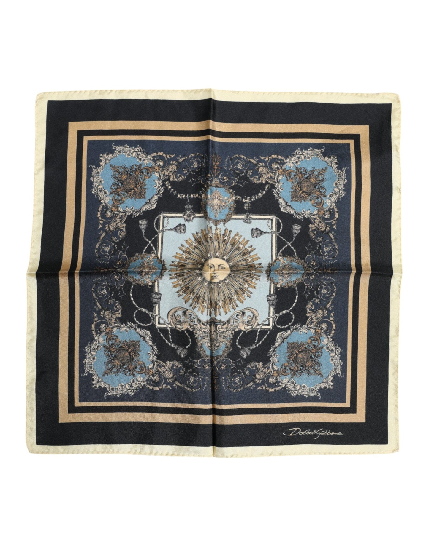 Multicolor Cashmere Square Men Foulard Scarf