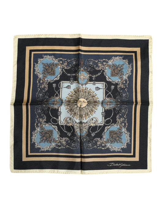 Multicolor Cashmere Square Men Foulard Scarf