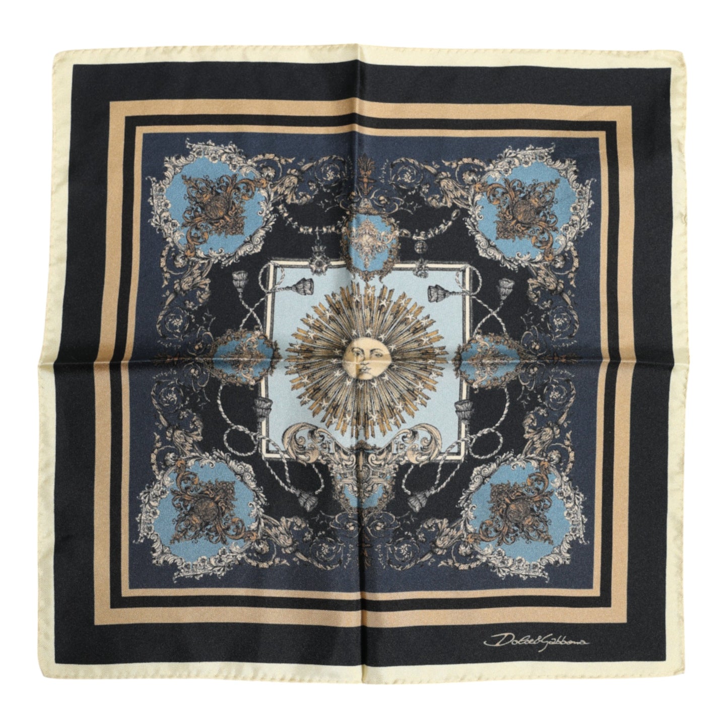 Multicolor Cashmere Square Men Foulard Scarf