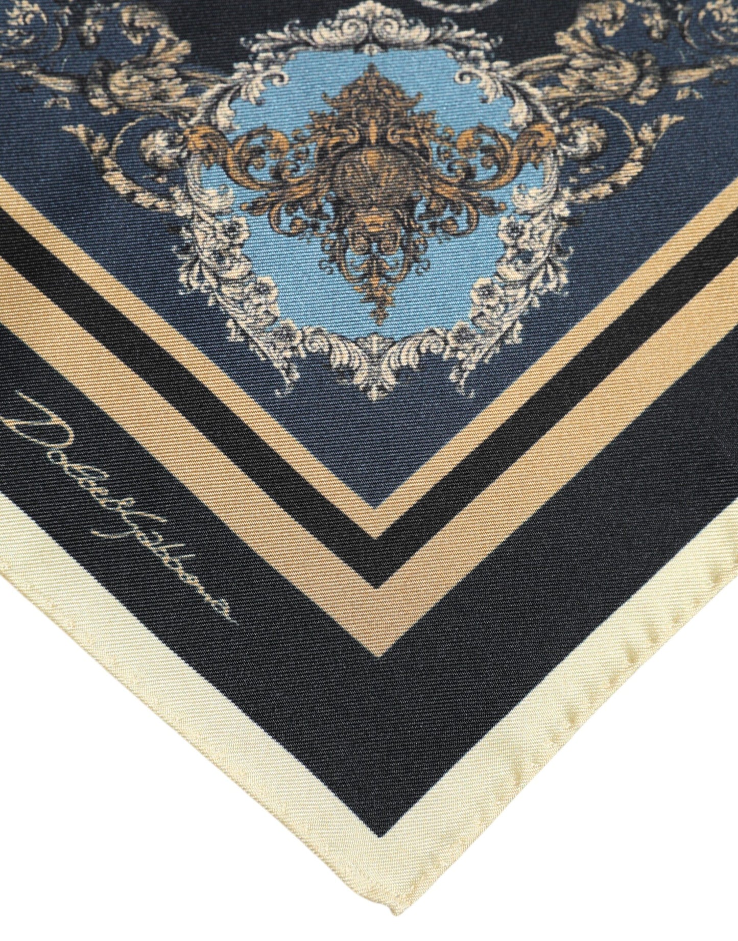Multicolor Cashmere Square Men Foulard Scarf