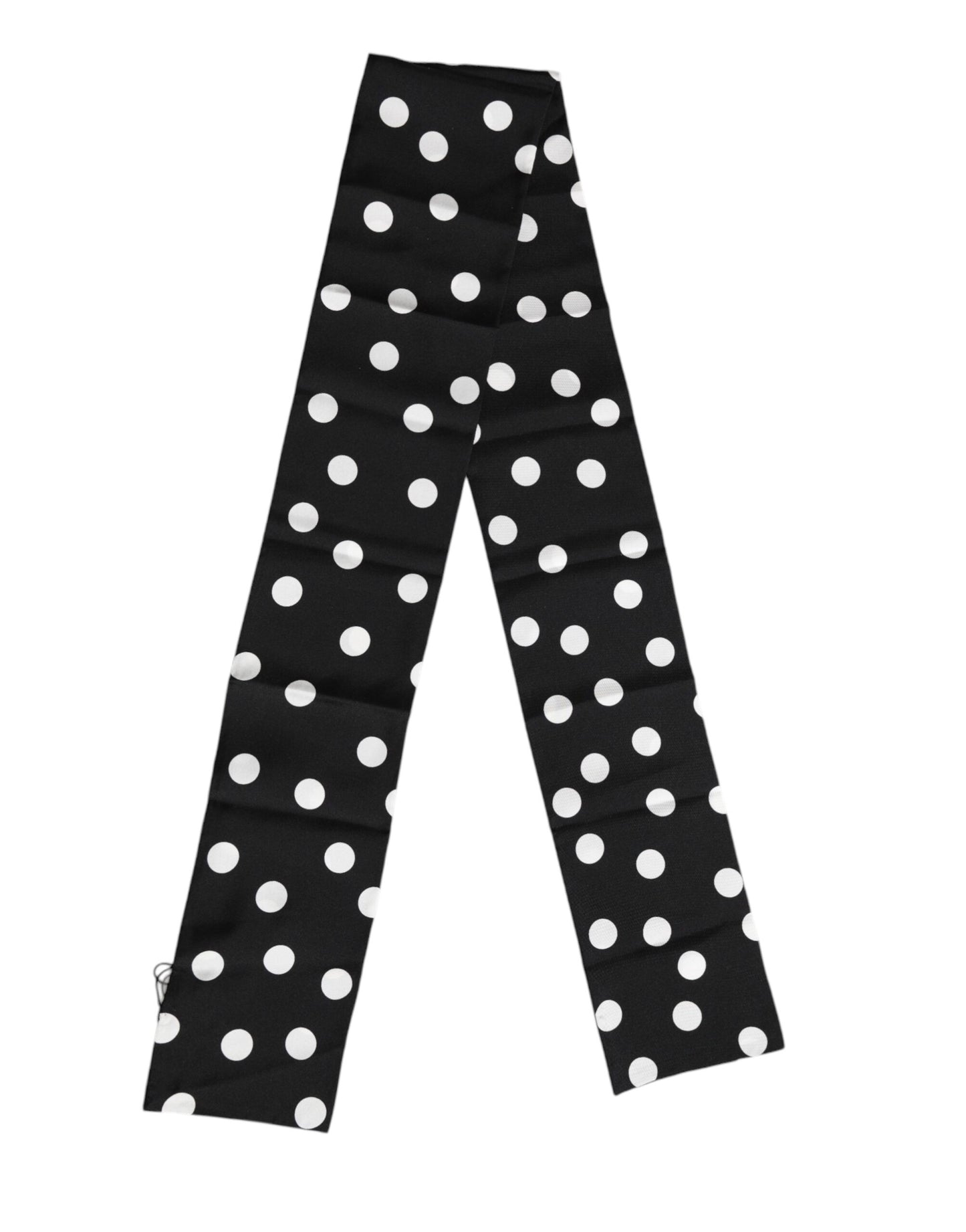 Black White Polka Dot Silk Men Foulard Scarf