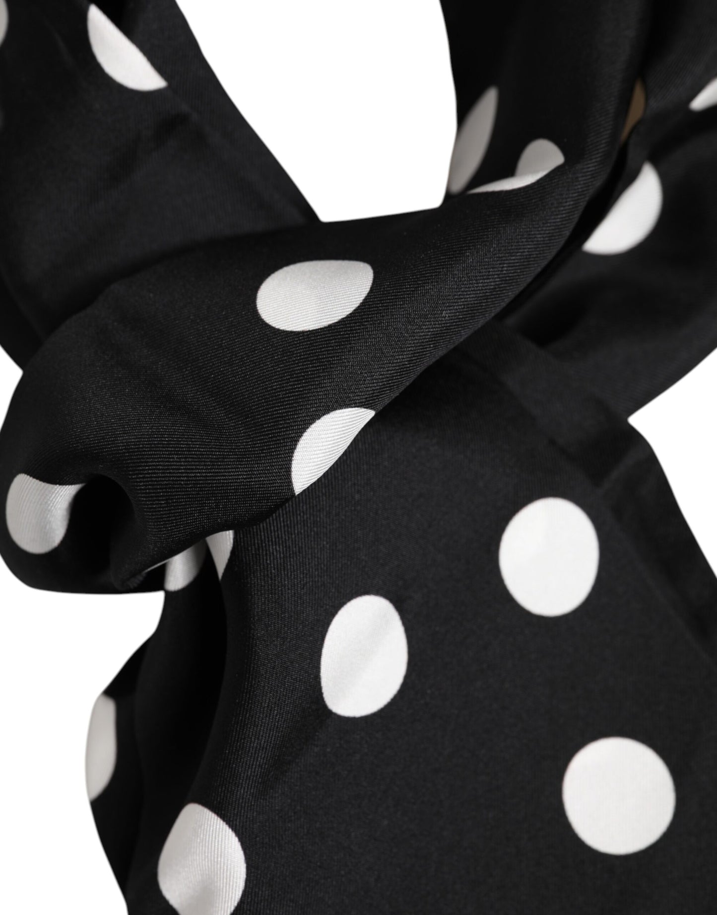 Black White Polka Dot Silk Men Foulard Scarf