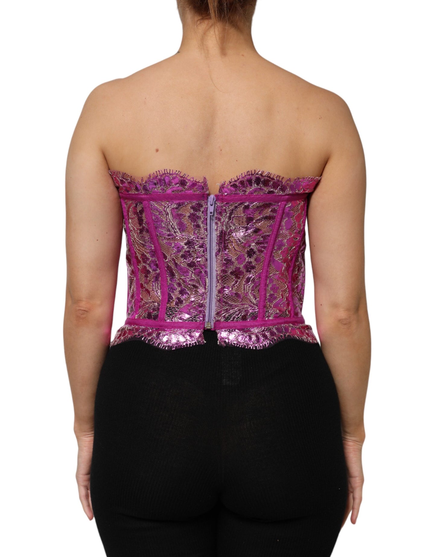 Pink Bustier Sleeveless Corset Blouse Top