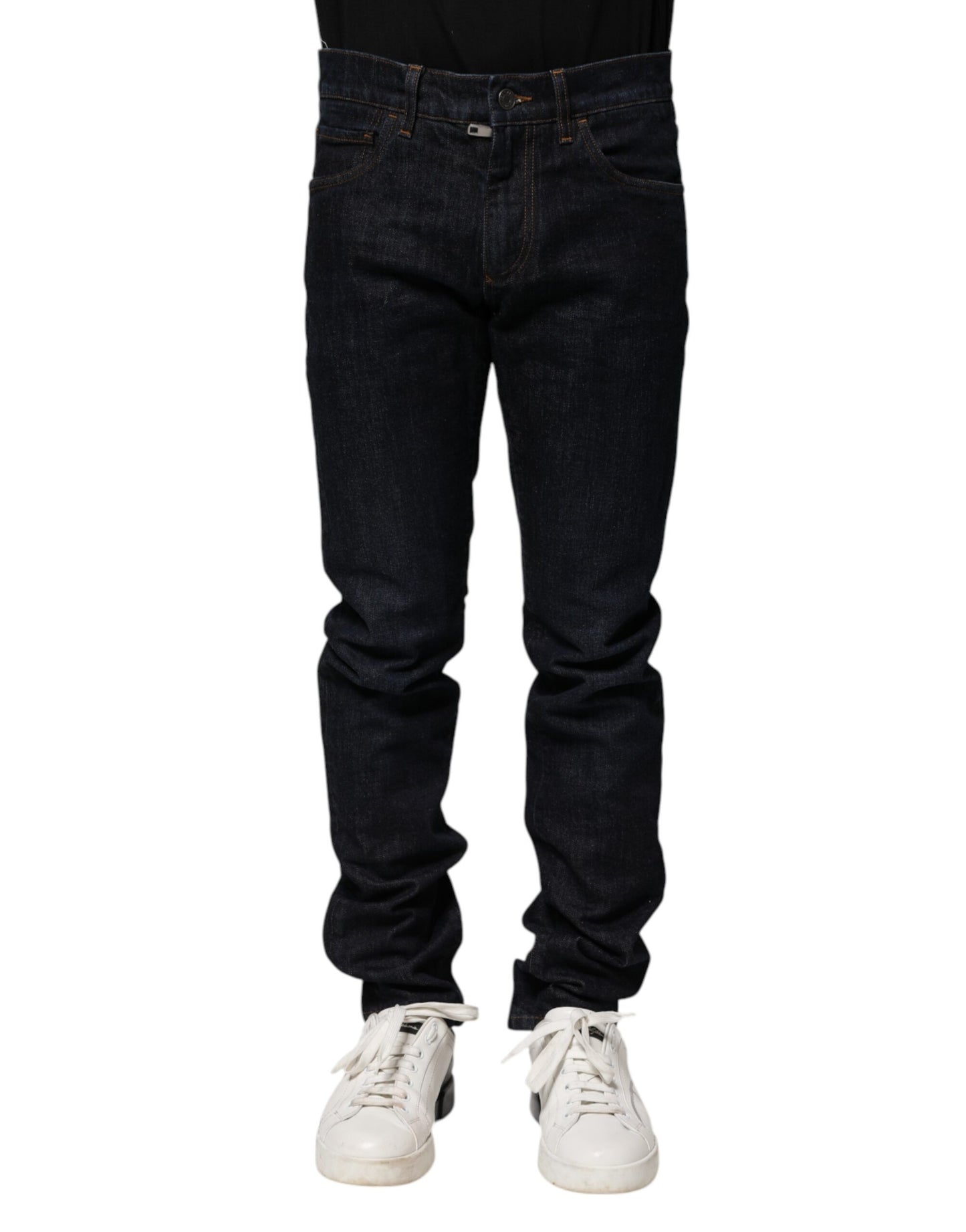 Dolce & Gabbana Black Cotton Skinny Denim Men Jeans