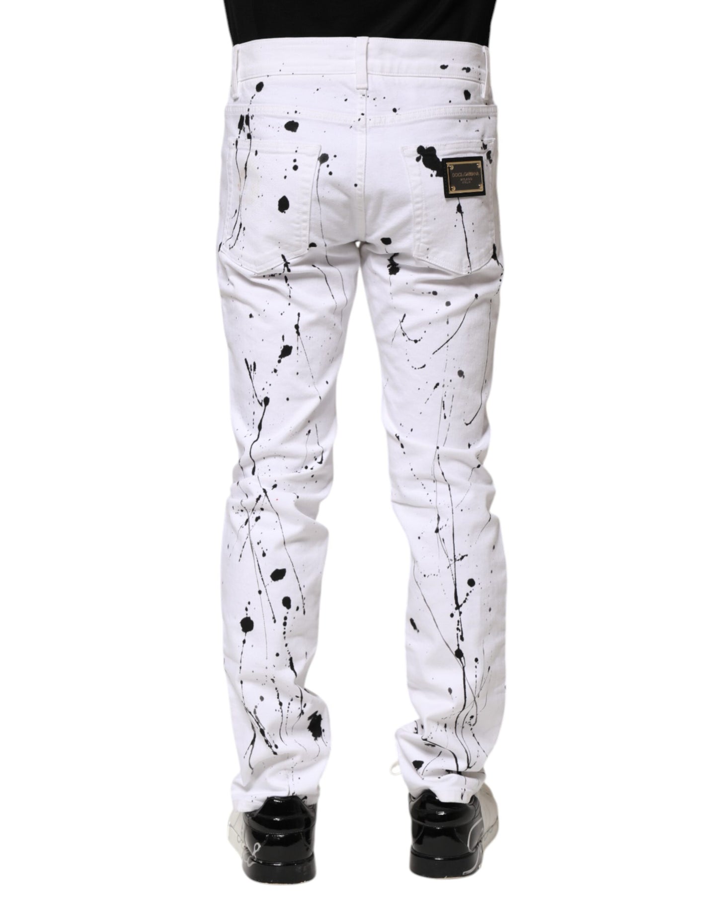 Dolce & Gabbana White ColorSplash Skinny Denim Jeans