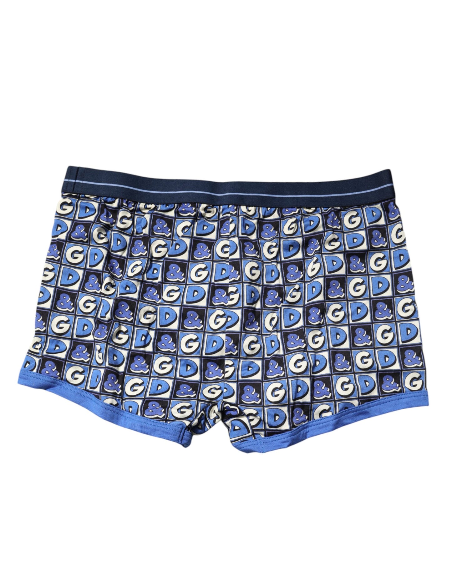 Blue Cotton Logo Print Regular Boxer Underwear