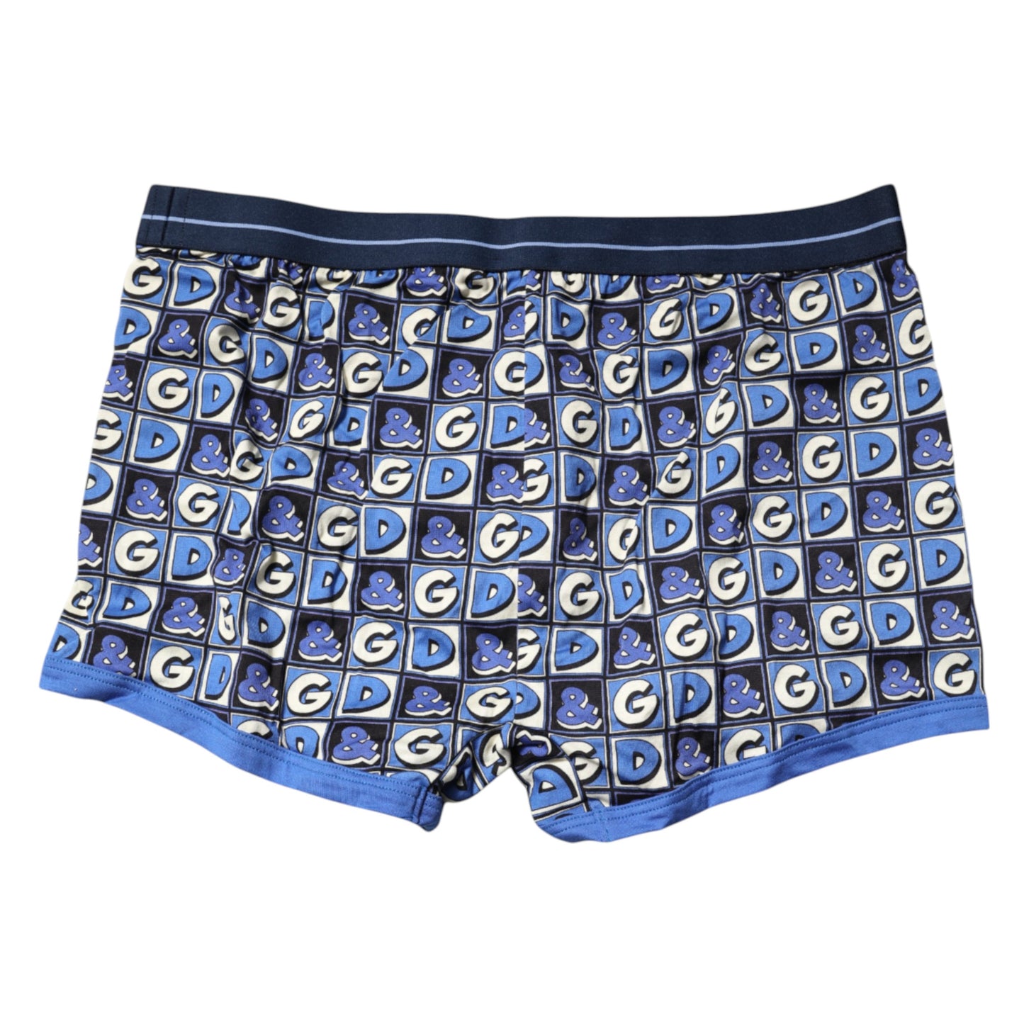 Blue Cotton Logo Print Regular Boxer Underwear