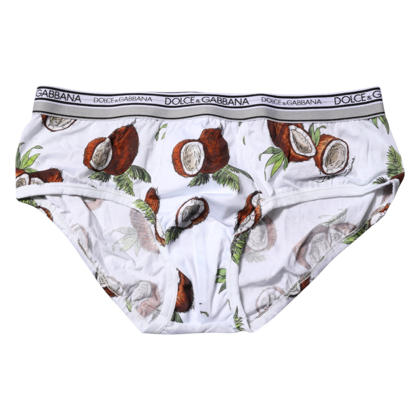 White Coconut Printed Regular Brief Underwear
