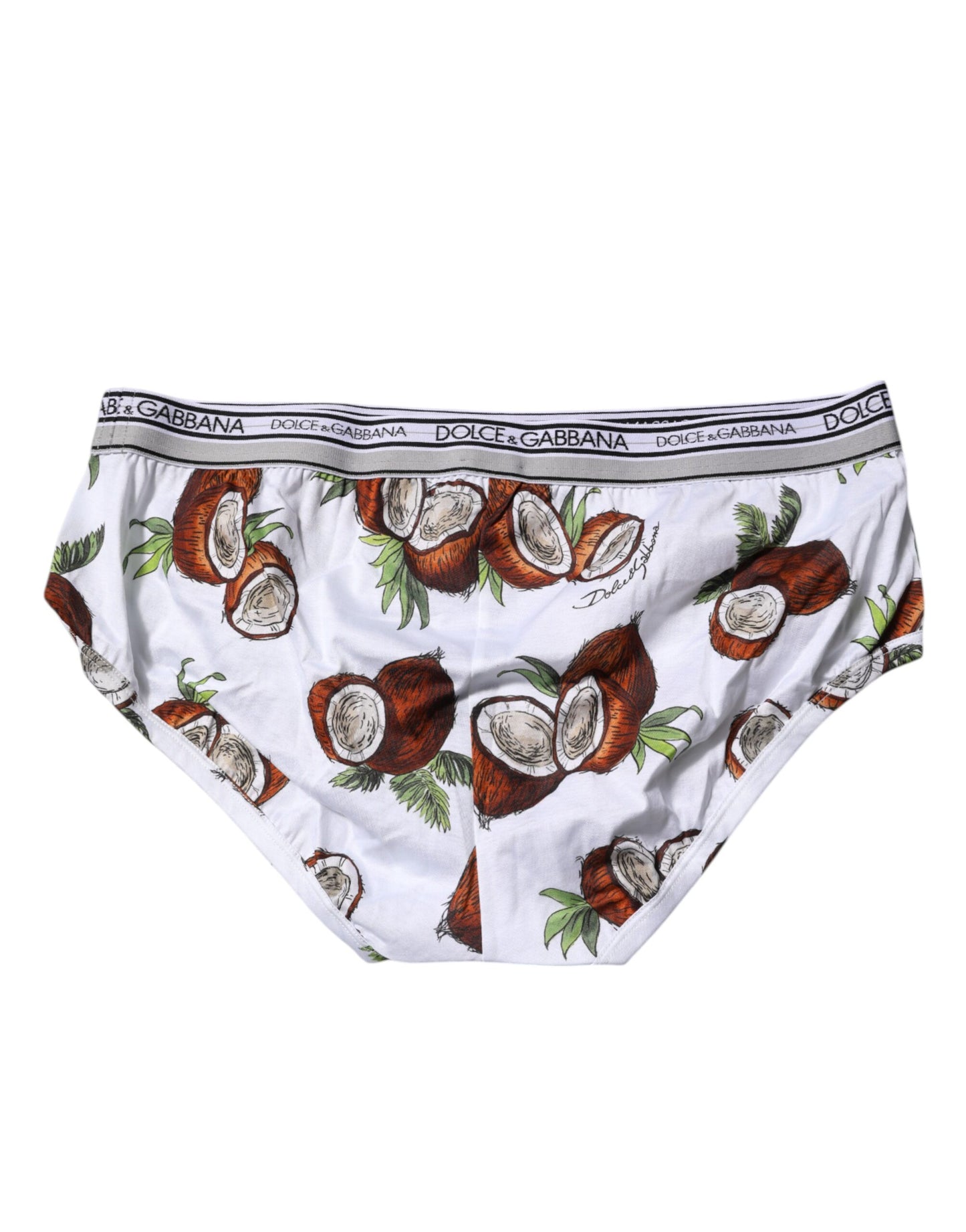 White Coconut Printed Regular Brief Underwear