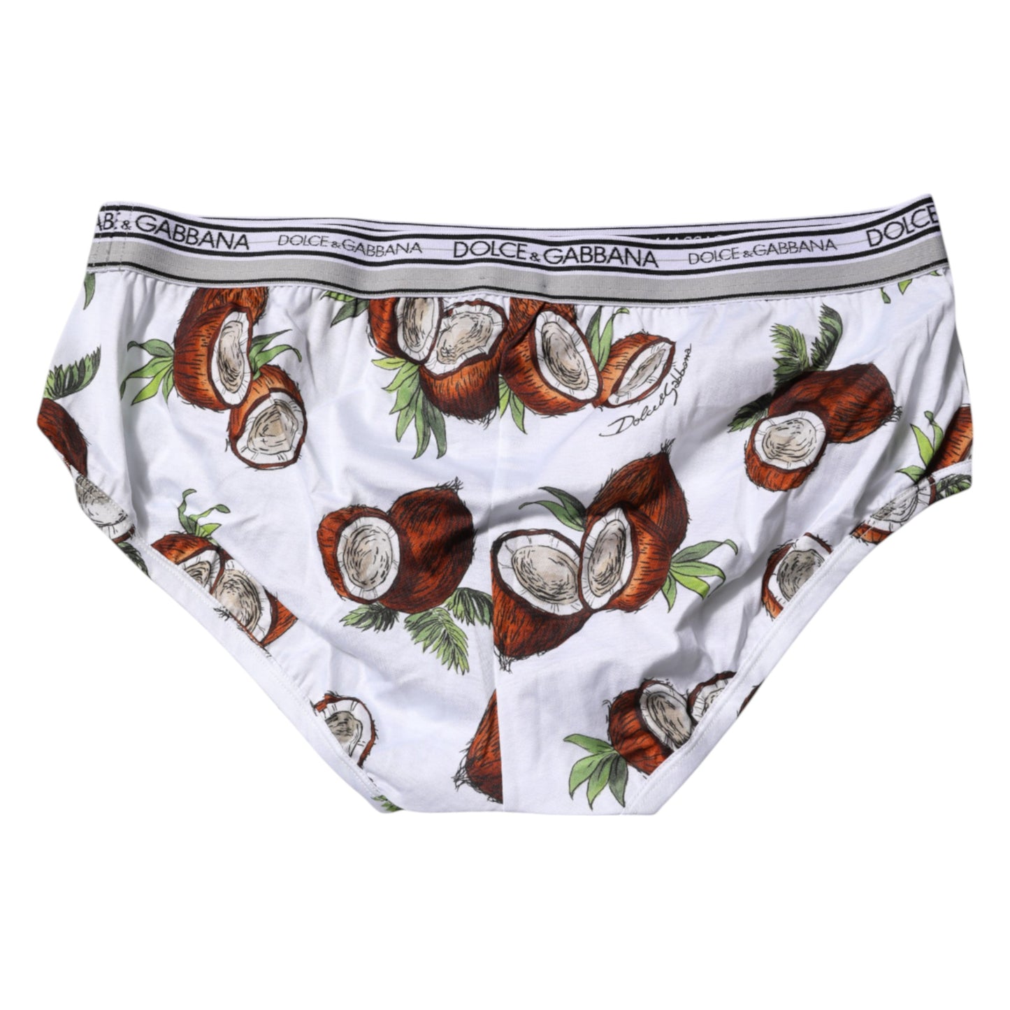 White Coconut Printed Regular Brief Underwear