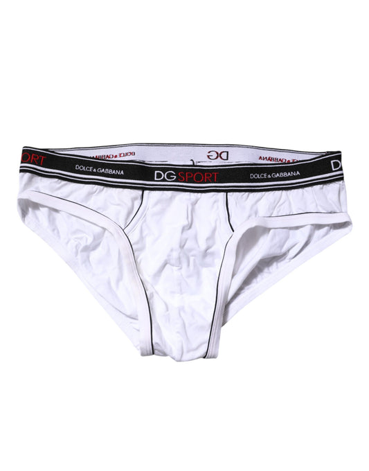 White Cotton Stretch Regular Brief Underwear