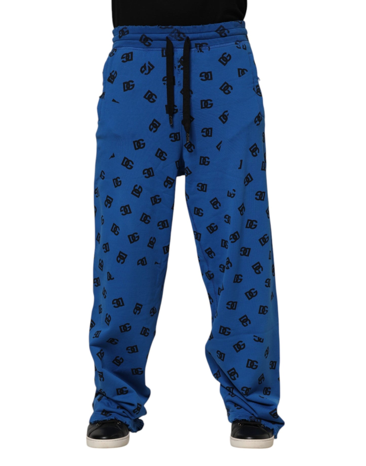 Dolce & Gabbana Blue Logo Print Jogger Men Sweatpants Pants