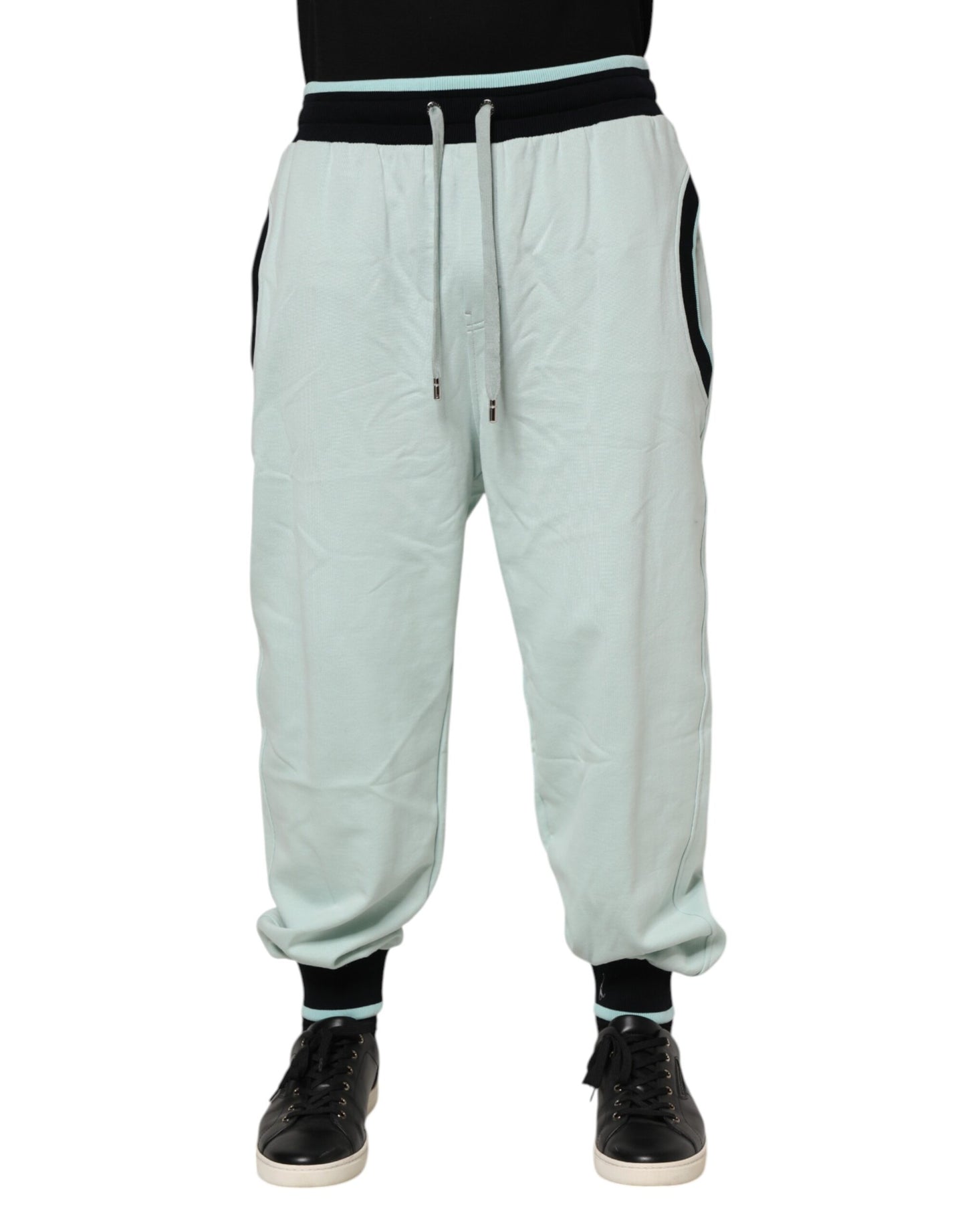 Dolce & Gabbana Light Green Cotton Men Jogger Sweatpants Pants