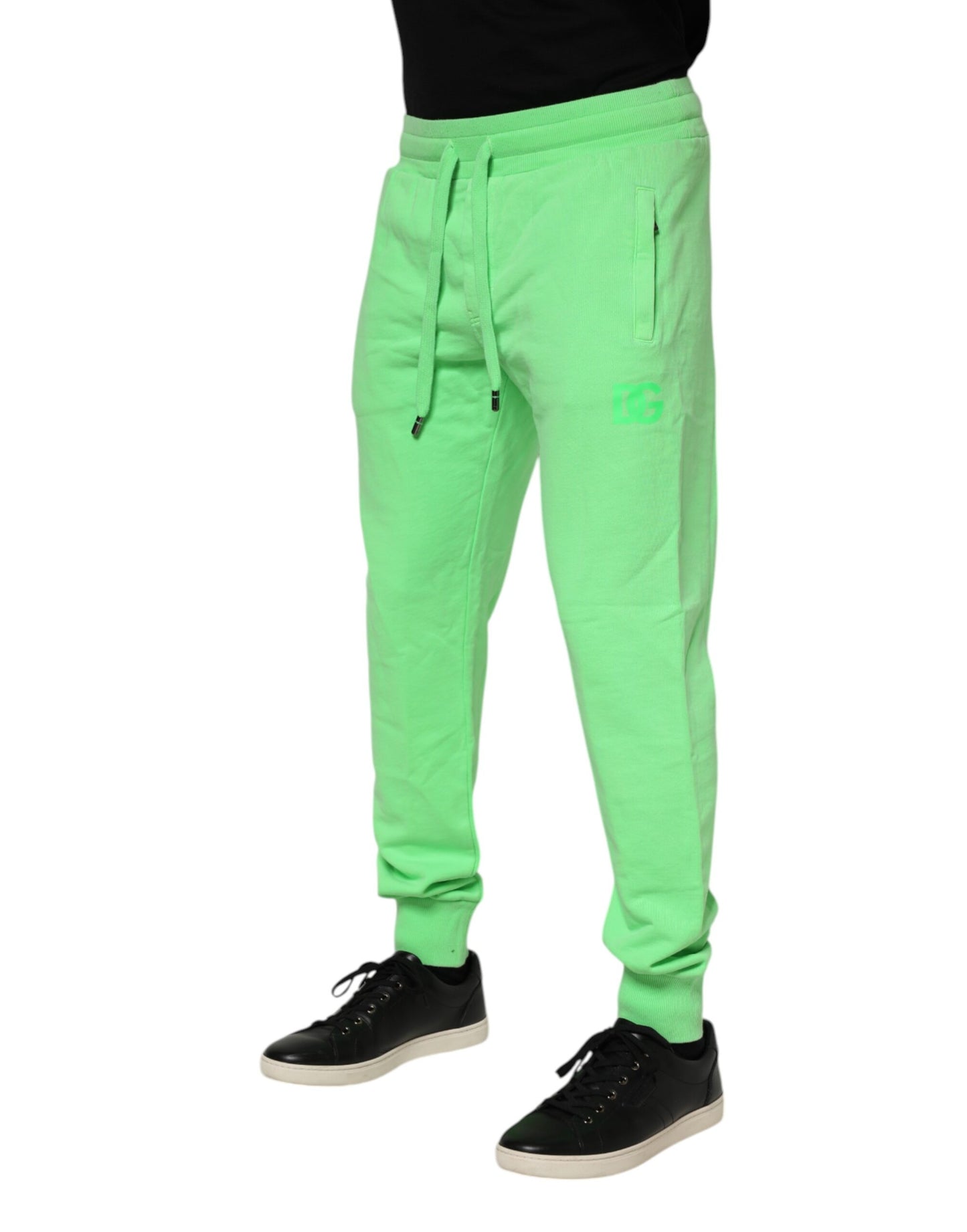 Green Cotton Men Jogger Sweatpants Pants