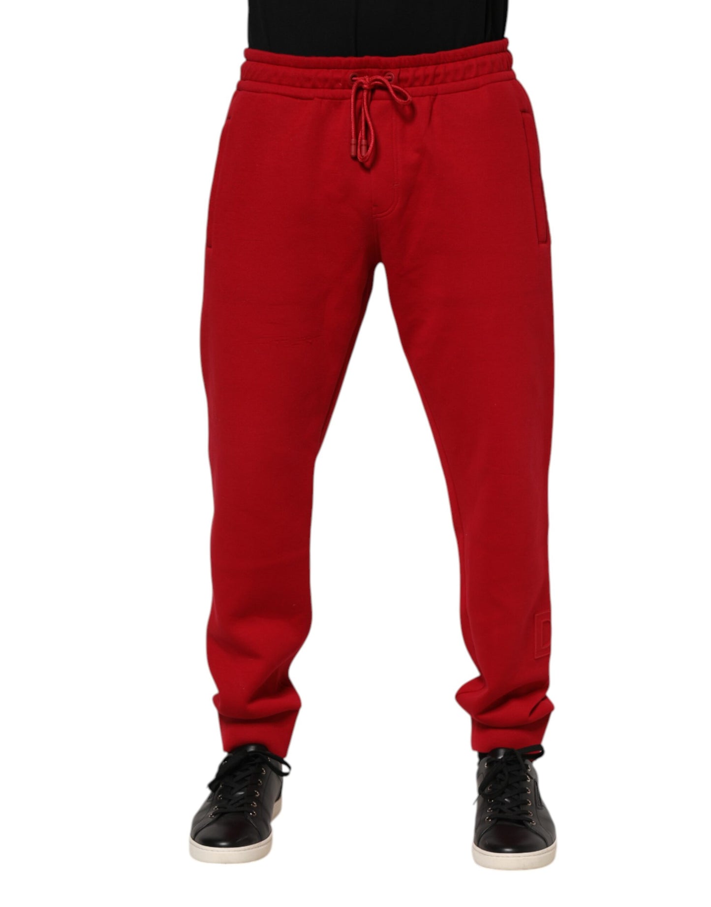 Red Cotton Logo Jogger Men Sweatpants Pants