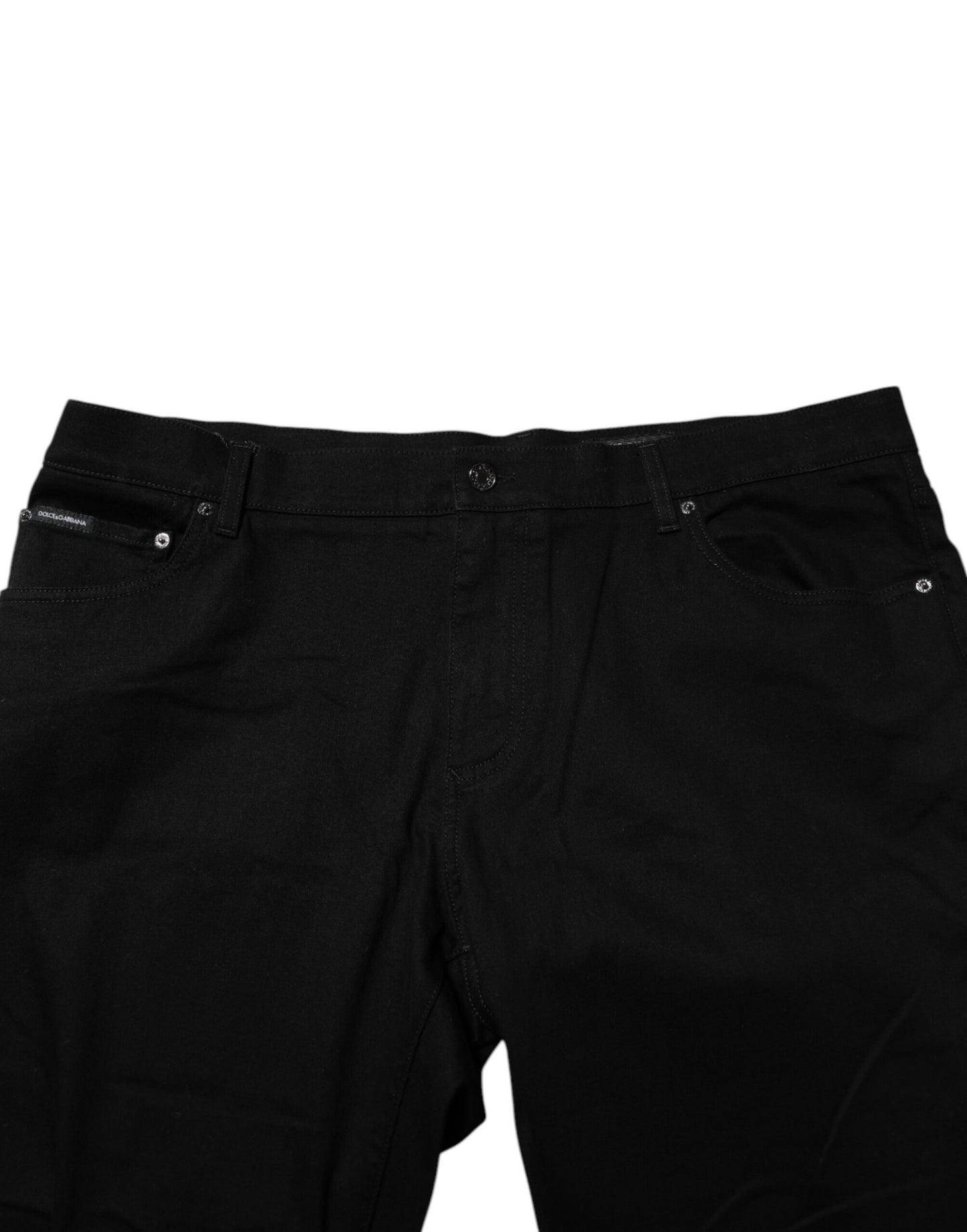 Black Cotton Logo Plaque Denim Jeans