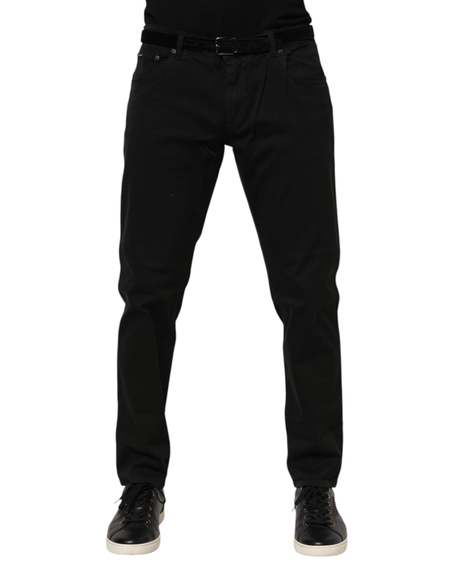 Black Cotton GOLD Skinny Denim Jeans